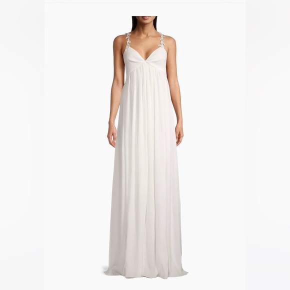NWT Sachin & Babi ($1095) Sabrina empire Chiffon Gown - Ivory - size 4 - bridal - Picture 5 of 16